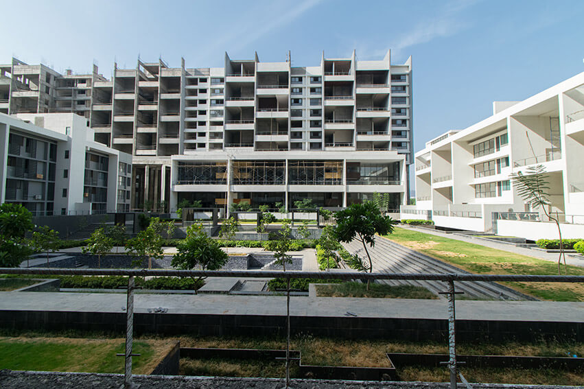 West court, view from G Building Duplex